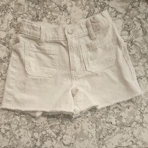 Girls White Denim Shorts
